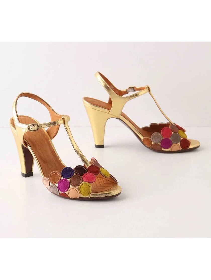 Anthropologie Vintage T-Strap Jujube Heels Retro Glam Eu 40 | 9 - 9.5 Us